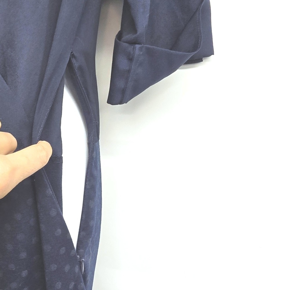 Banana Republic Navy Blue Wrap Retro Polka Dot Skirt Dress Size 6‎ Bodycon Pinup - Picture 5 of 11